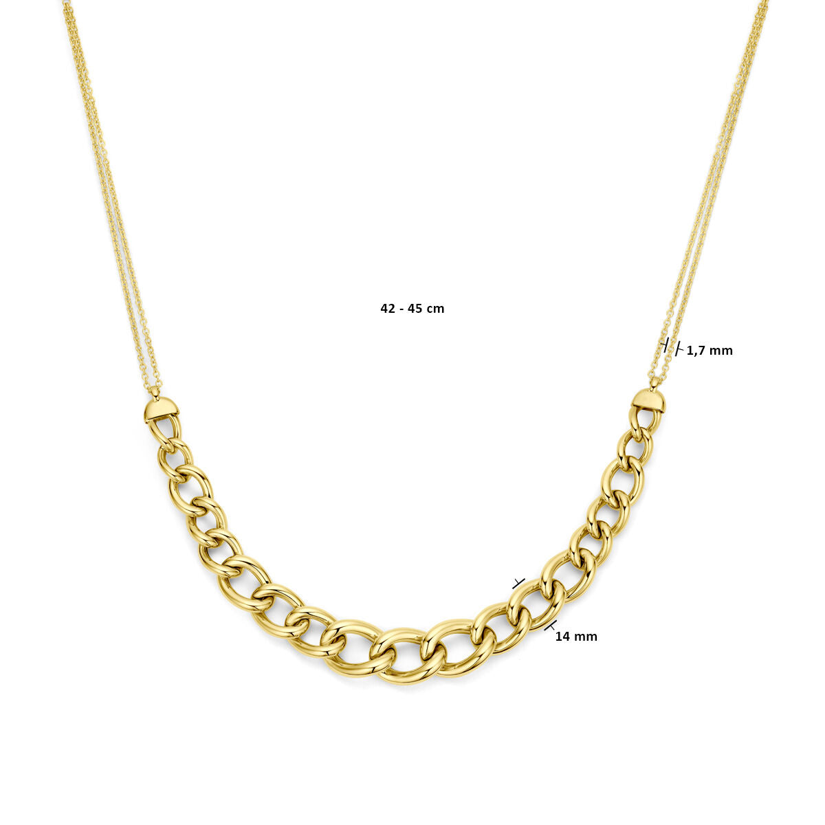 14K geelgoud collier 14 mm 42 - 45 cm 4031306 - PansiteNederland.nl