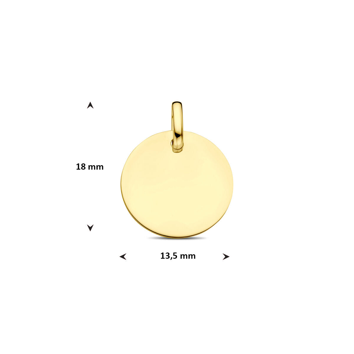 9K Geelgouden graveerhanger rond 13,5 mm - 8000170 - PansiteNederland.nl