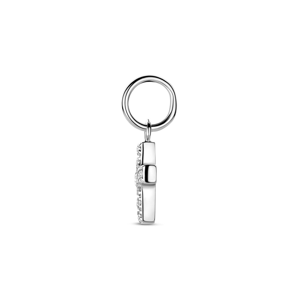 Zilveren gerhodineerde hanger kruis zirkonia 11 mm - 1341714 - PansiteNederland.nl
