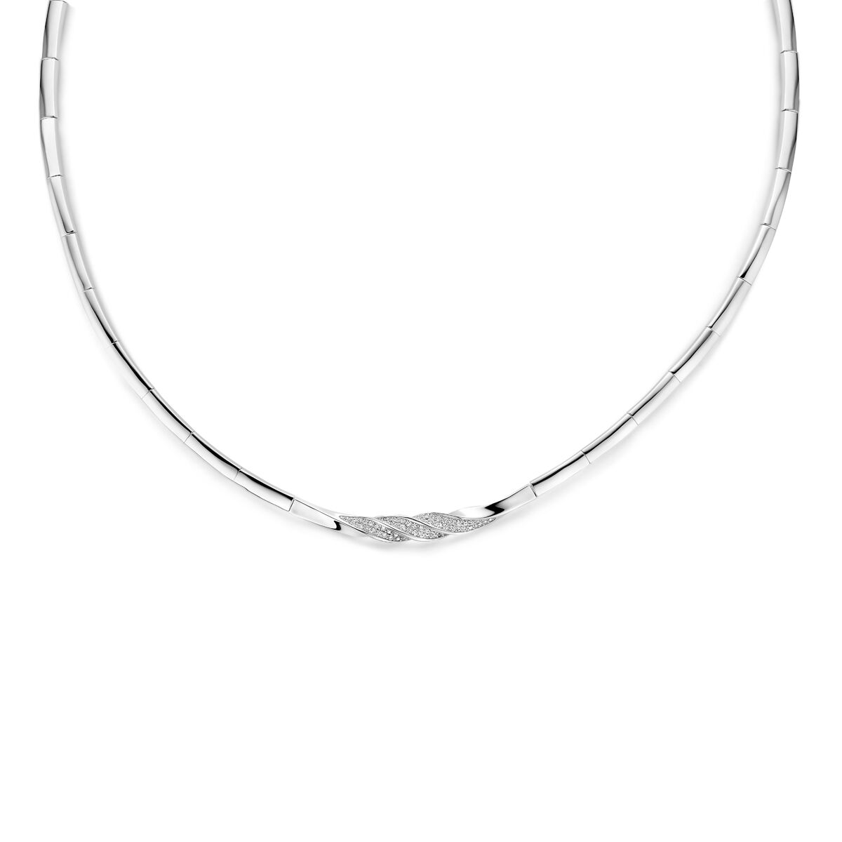 Fantasy Collection Collier zirkonia 7 mm 42 + 3 cm zilver gerhodineerd