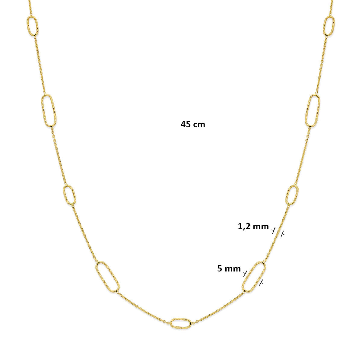 Fantasy Collection Collier gediamanteerd 45 cm 14K geelgoud