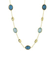 14K geelgoud collier london blue en blauw topaas 7 mm 41 - 43 - 45 cm 4021531