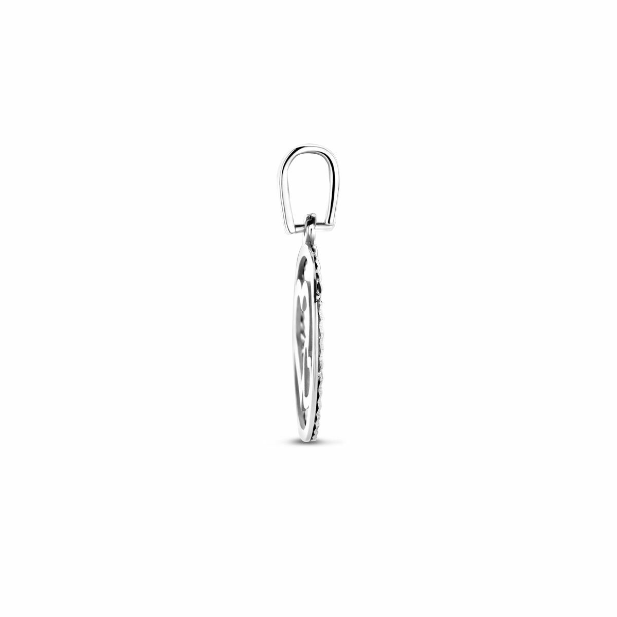 Zilveren gerhodineerde hanger hartjes gediamanteerd 19 mm - 1340771 - PansiteNederland.nl
