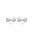 Zilveren gerhodineerde oorknoppen strik zirkonia 4 mm - 1341844