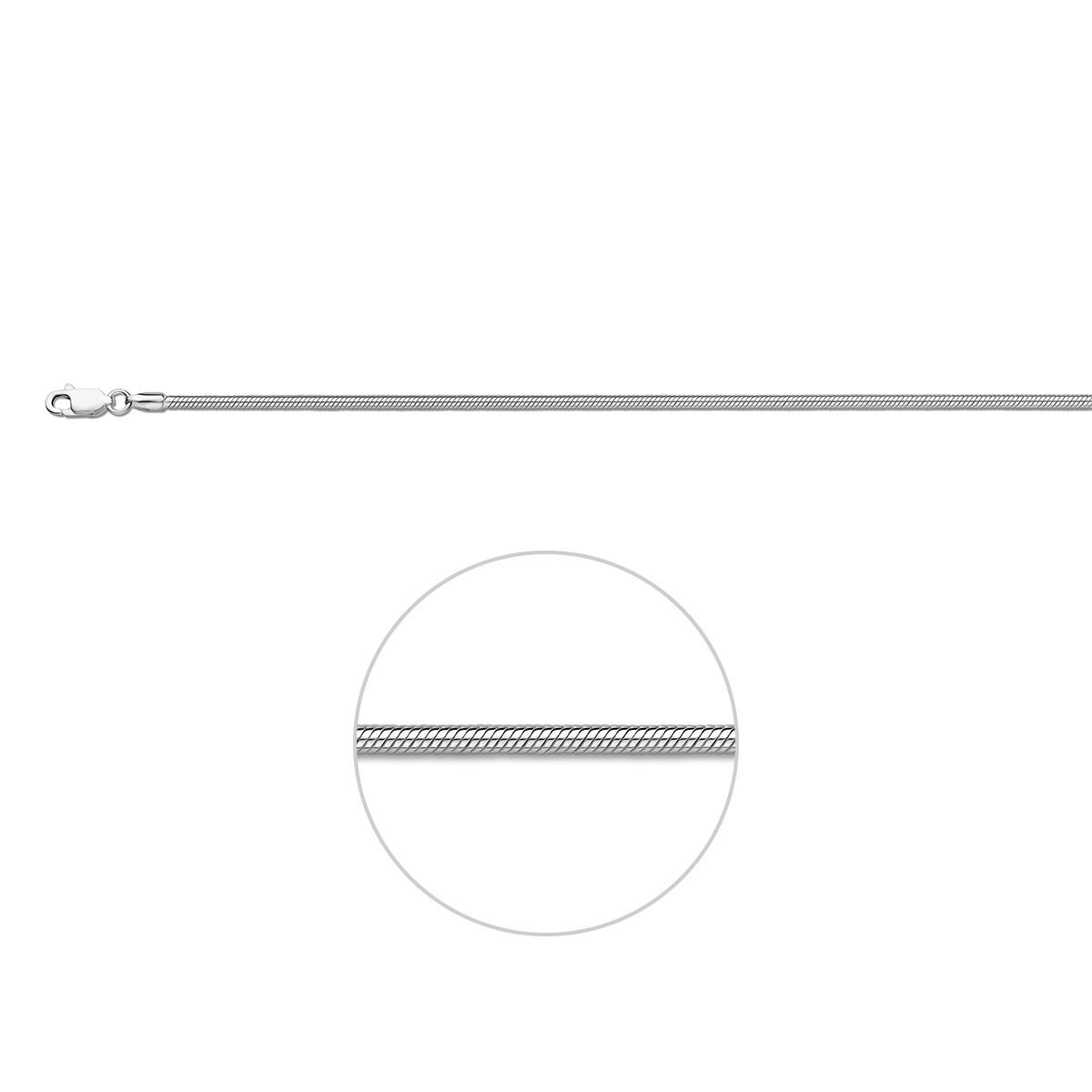 Fantasy Collection Slang rond 2,0 mm zilver wit