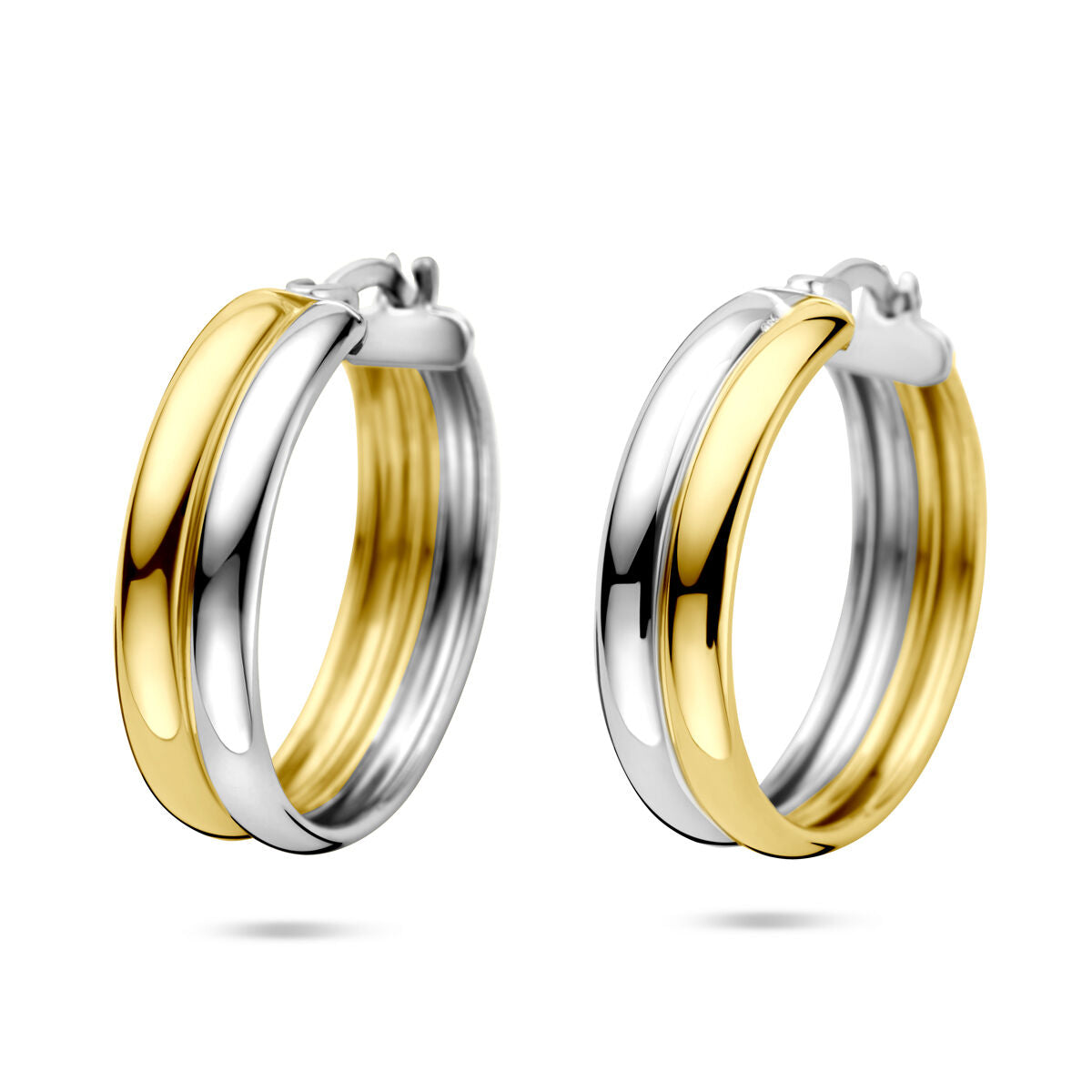 Zilveren vergulde (geel/rhodium) oorringen 23 mm 1 micron - 2200471 - PansiteNederland.nl