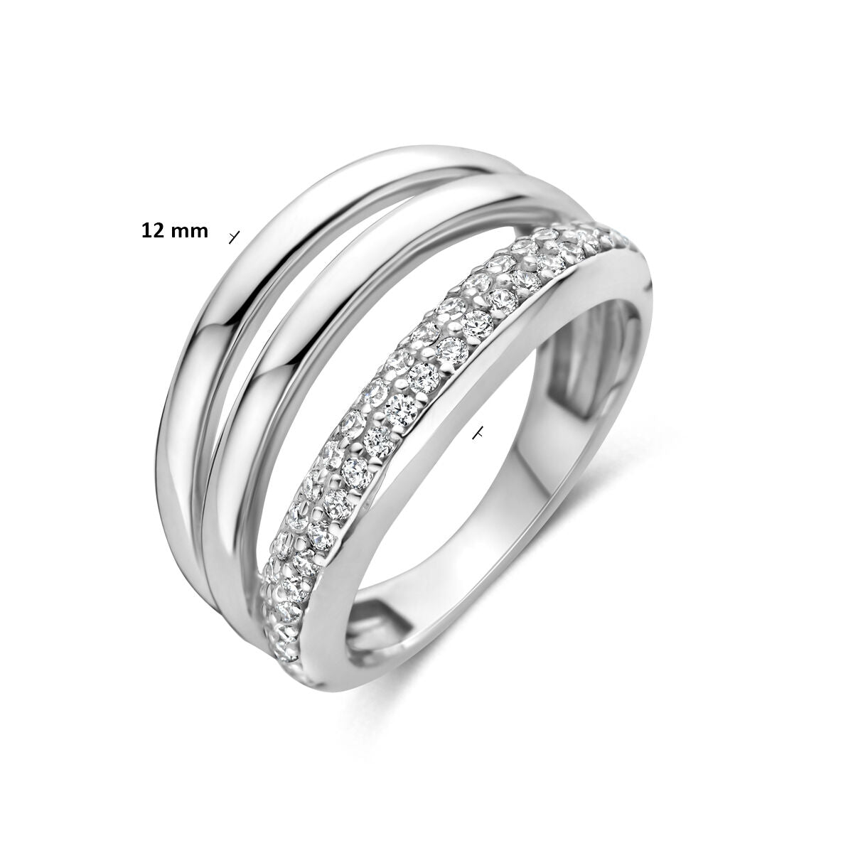 Ring zirkonia zilver gerhodineerd