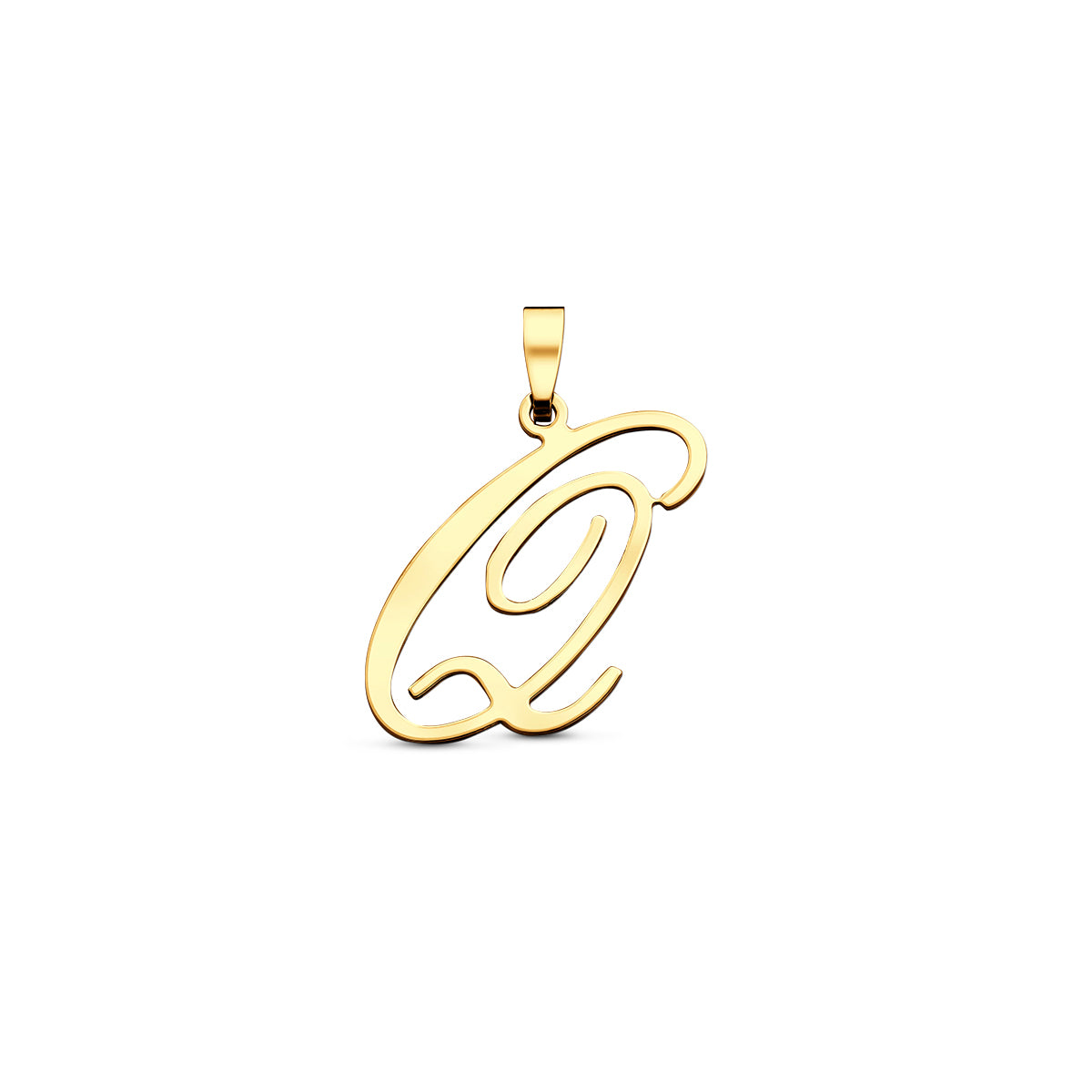 Hanger sierletter Q 19 mm 14K geelgoud #Letter_Q