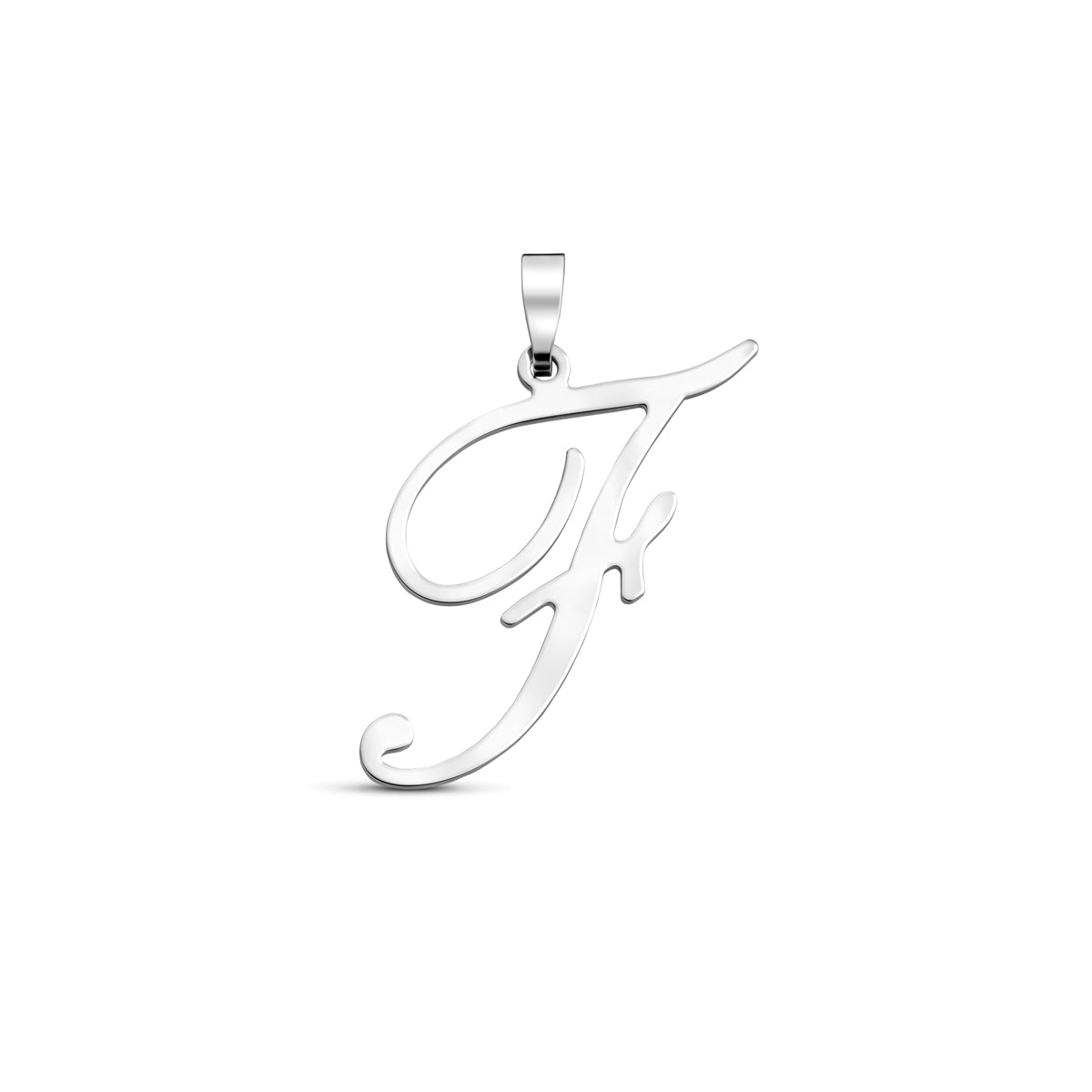Hanger sierletter F 26,5 mm zilver #Letter_F