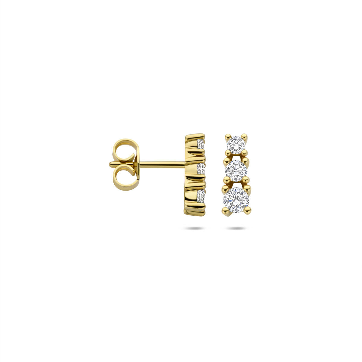 Fantasy Collection Oorbellen lab grown diamant 0.50ct (2x 0.25ct) f vs 10,5 mm 14K geelgoud