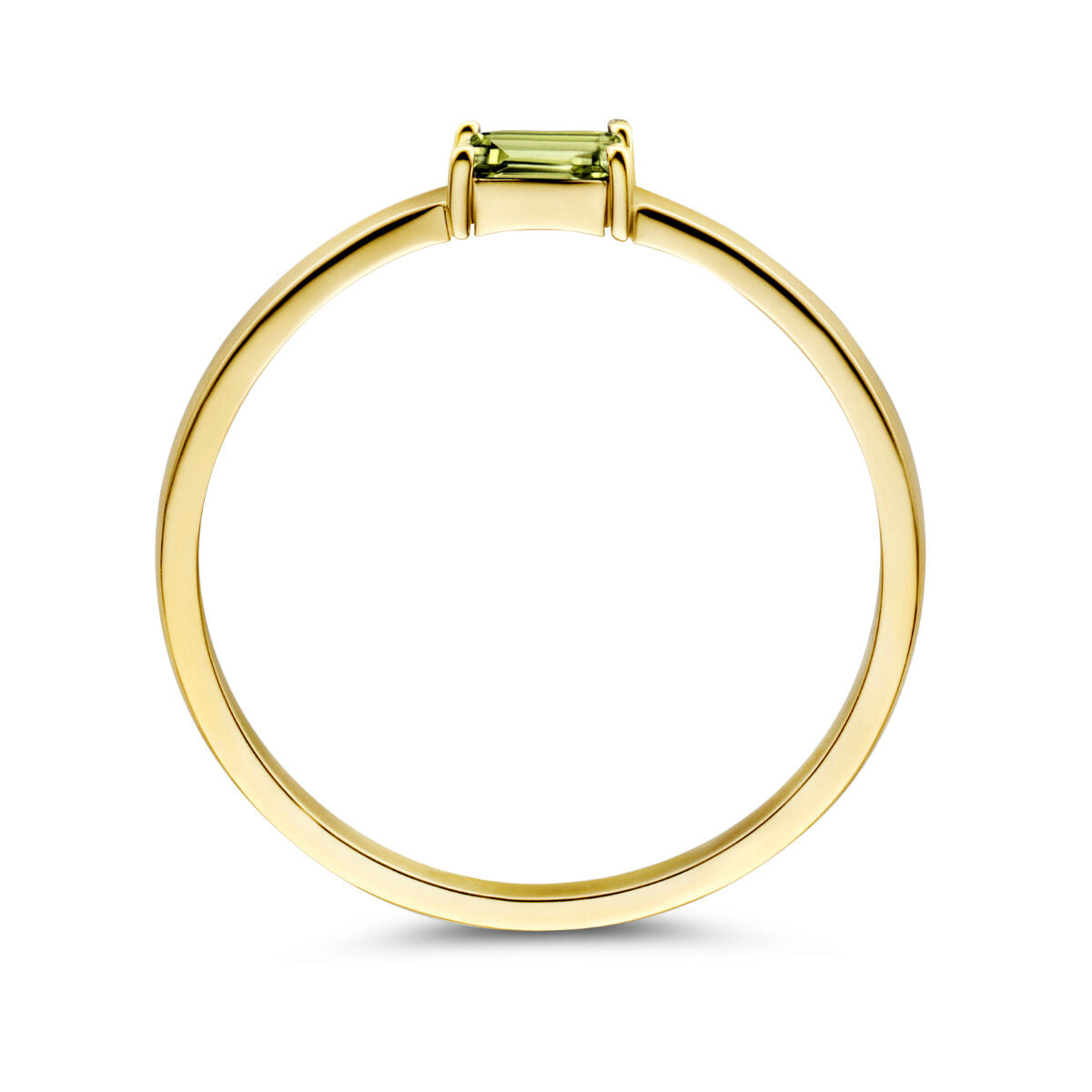 Ring met geboortesteen peridot augustus 14K geelgoud