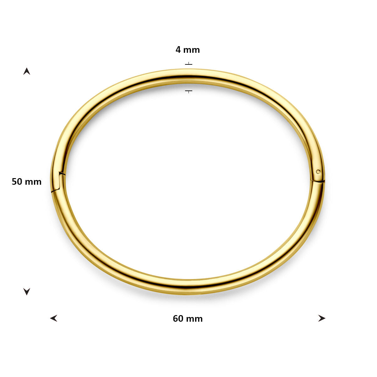 Fantasy Collection Bangle scharnier ion plating ronde buis 4,0 mm 60 mm edelstaal