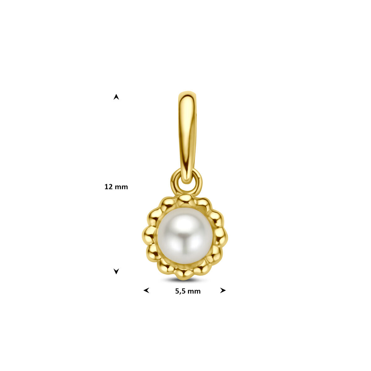 Hanger parel 14K geelgoud 5,5 mm