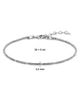 Zilver gerhodineerde armband slang rond 1,5 mm 16 + 3 cm - 1341784
