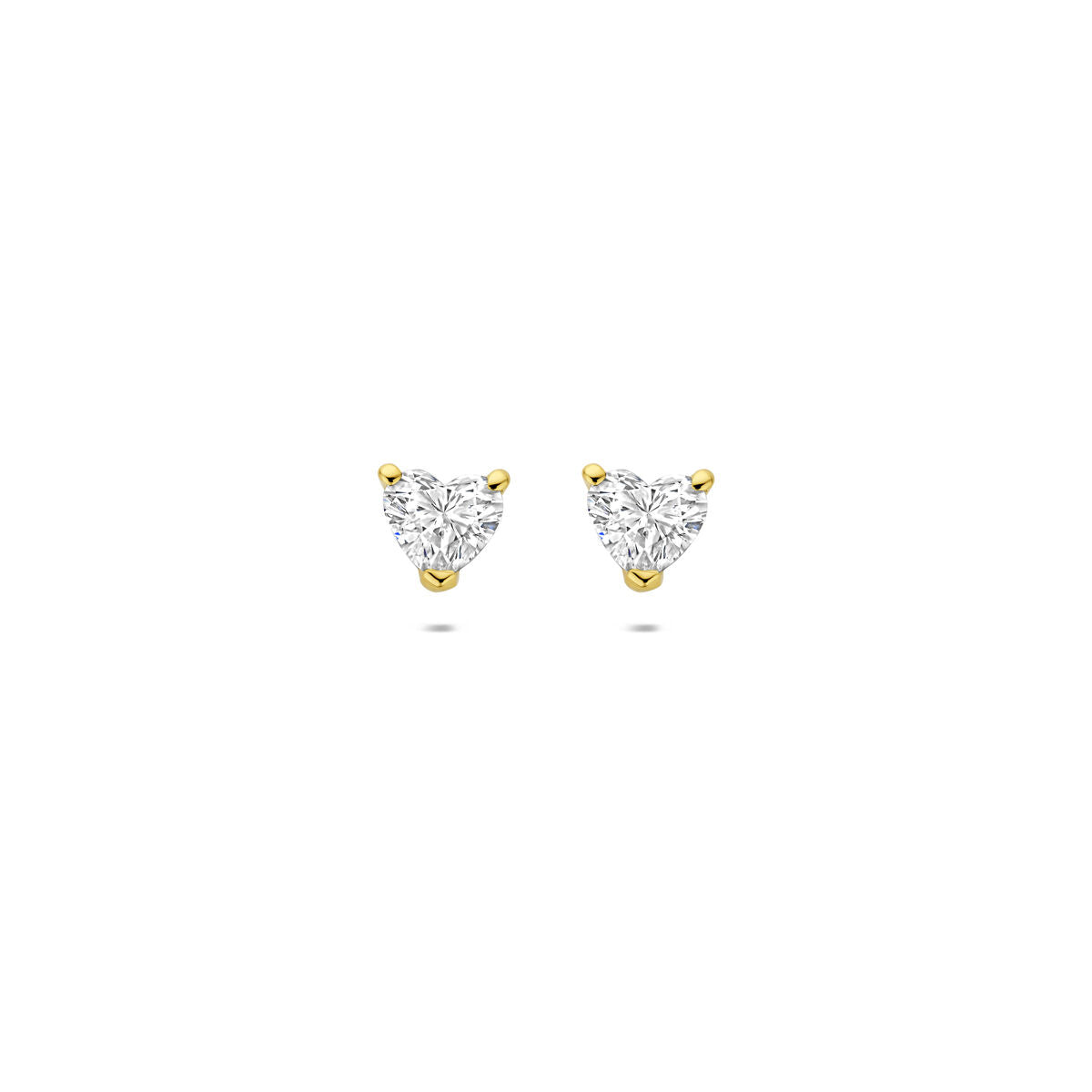 Fantasy Collection Oorbellen hartje lab grown diamant 0.60ct (2x 0.30ct) f vs 5 mm 14K geelgoud