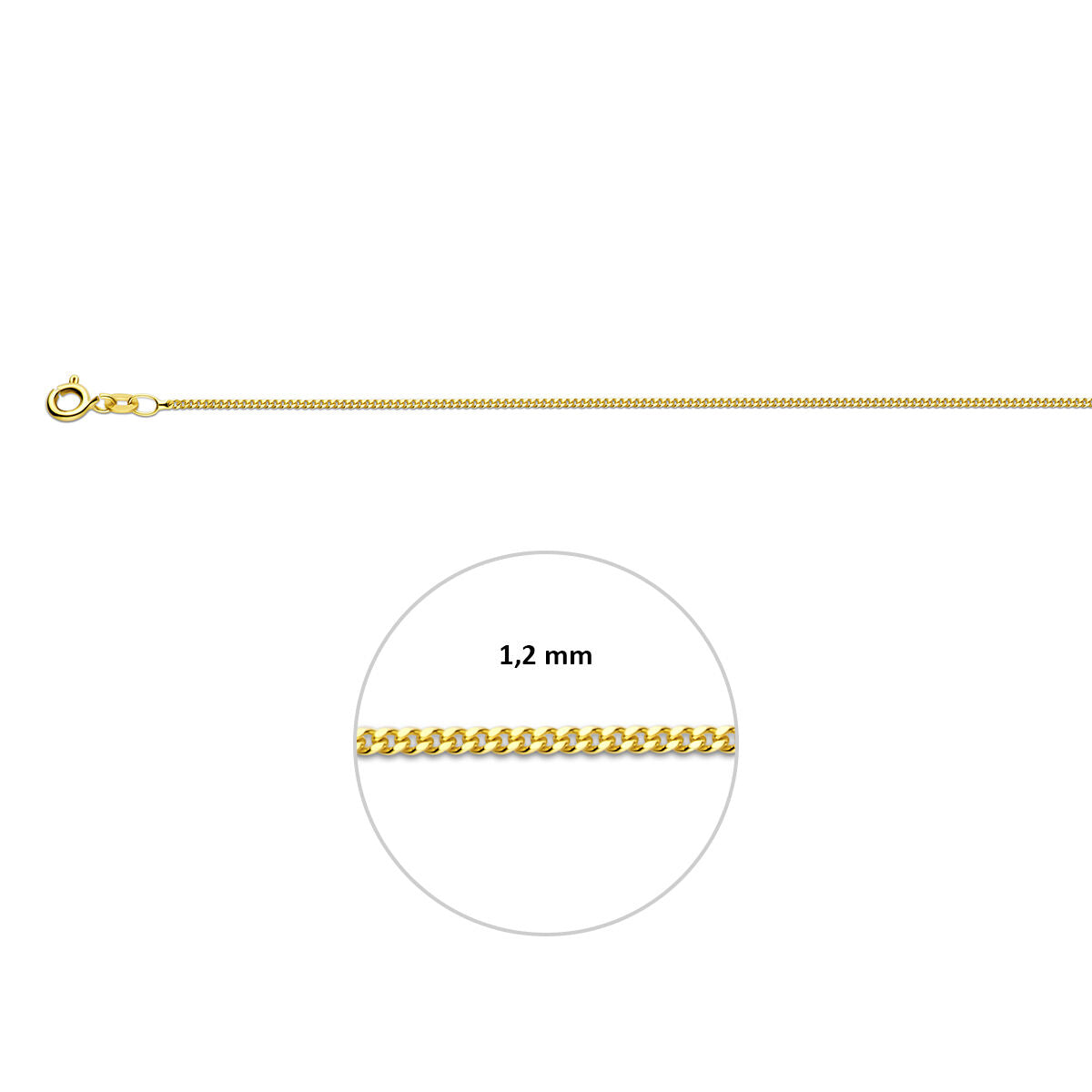 9k gourmette 1,2 mm 9K geel