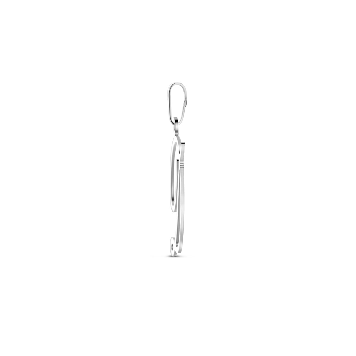 Hanger sierletter D 26,5 mm zilver #Letter_D