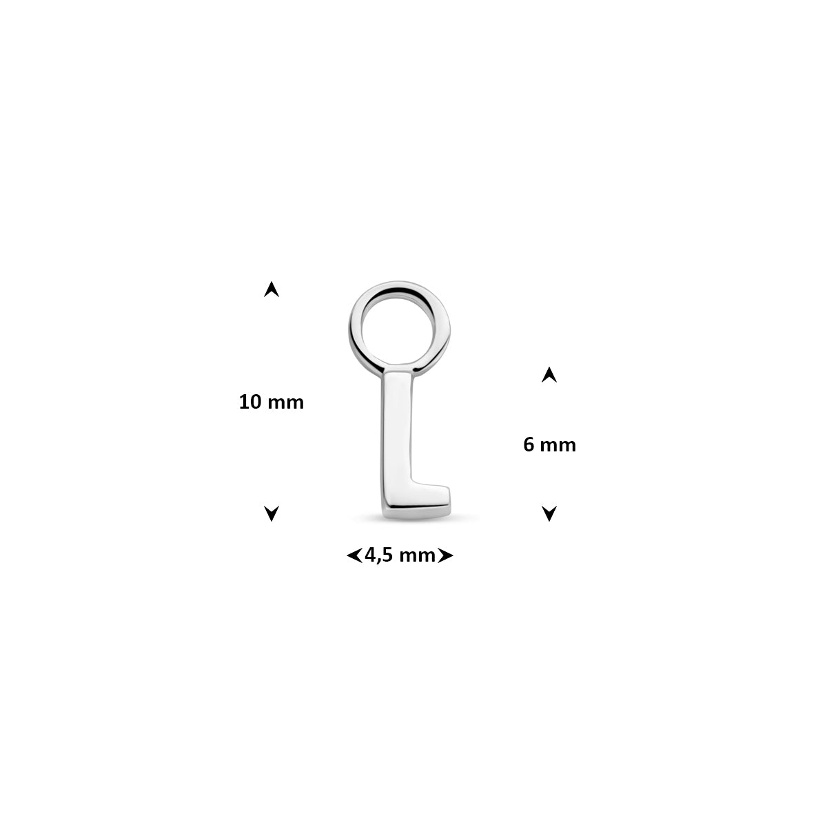 Oorringhanger letter L 6 mm zilver #Letter_L