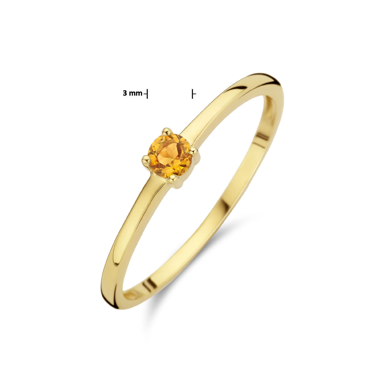 Ring met geboortesteen citrien november 14K geelgoud