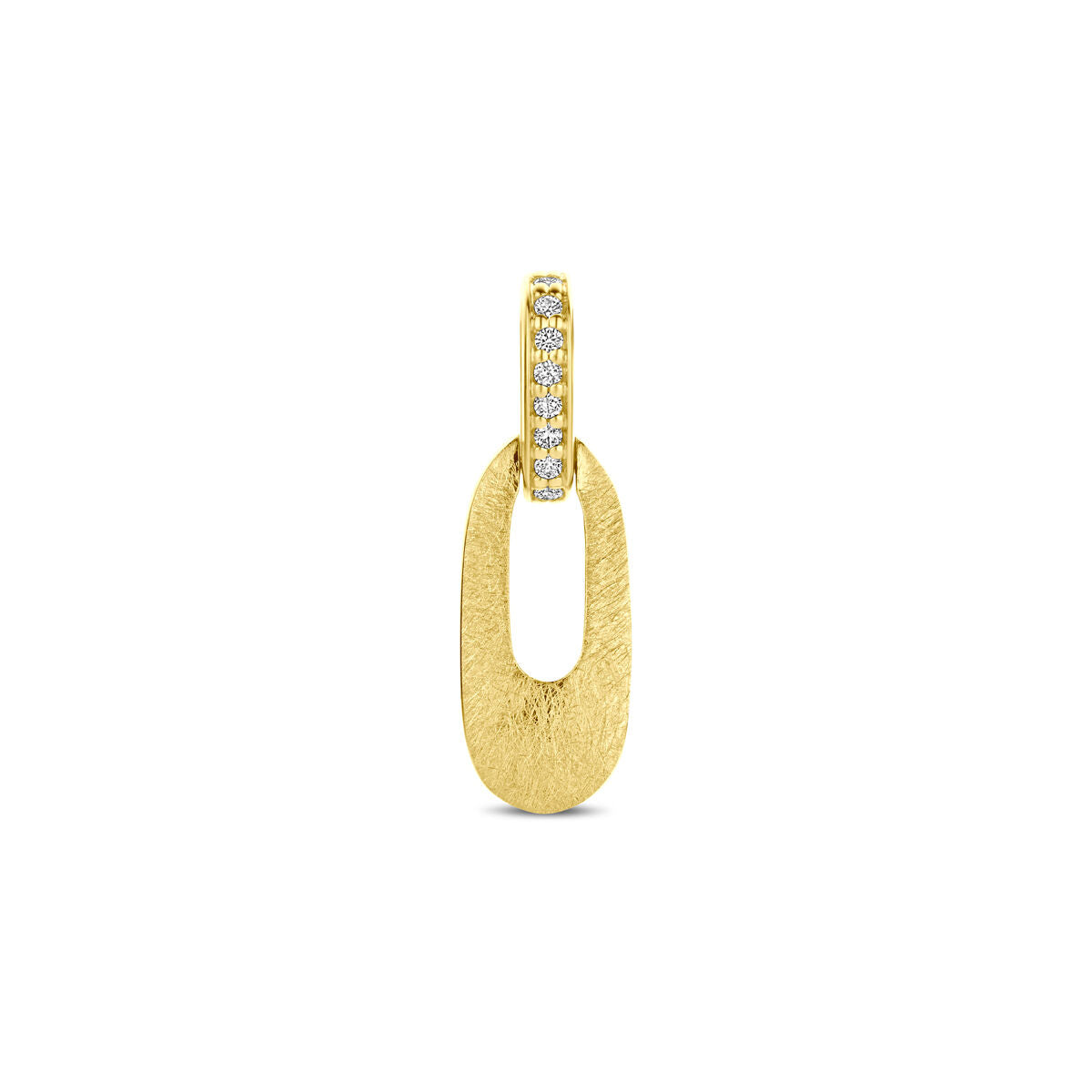 14K geelgouden hanger poli/mat diamant 0.03ct h si 20 mm - 4034612 - PansiteNederland.nl