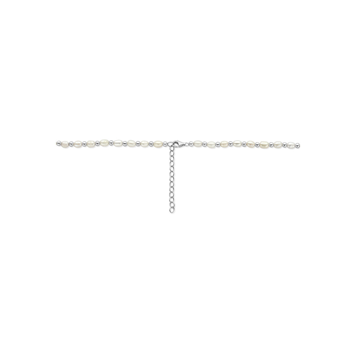 Fantasy Collection Gerhodineerd Zilveren Ketting met Parel 1341145