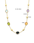 14K geelgoud collier natuurlijke kleurstenen 41 - 43 - 45 cm 4027499