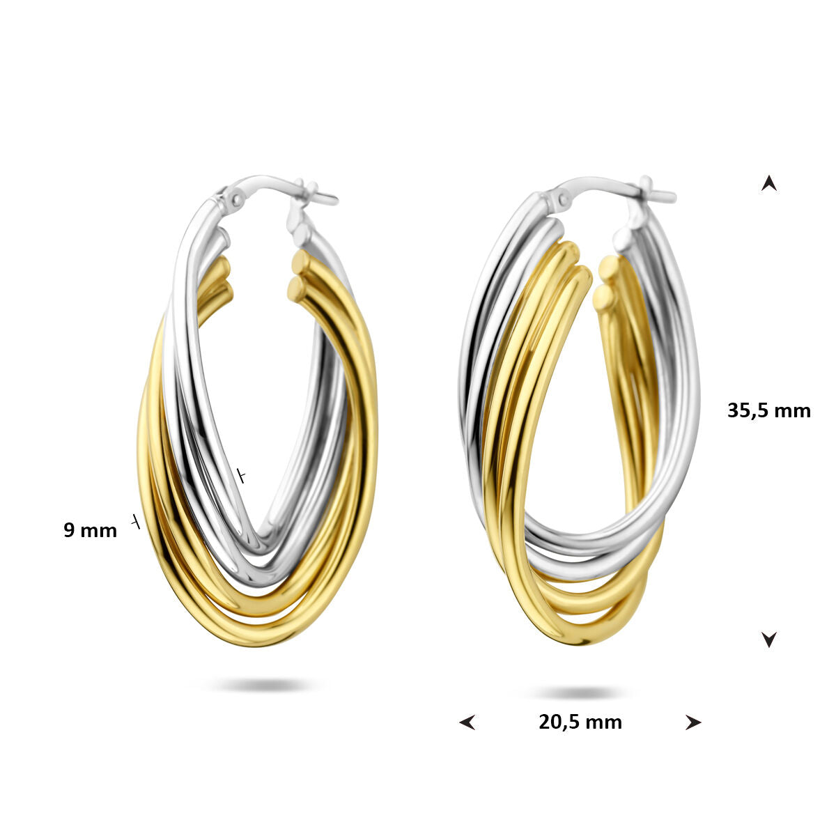 Fantasy Collection Oorbellen 35,5 mm 1 micron zilver verguld
