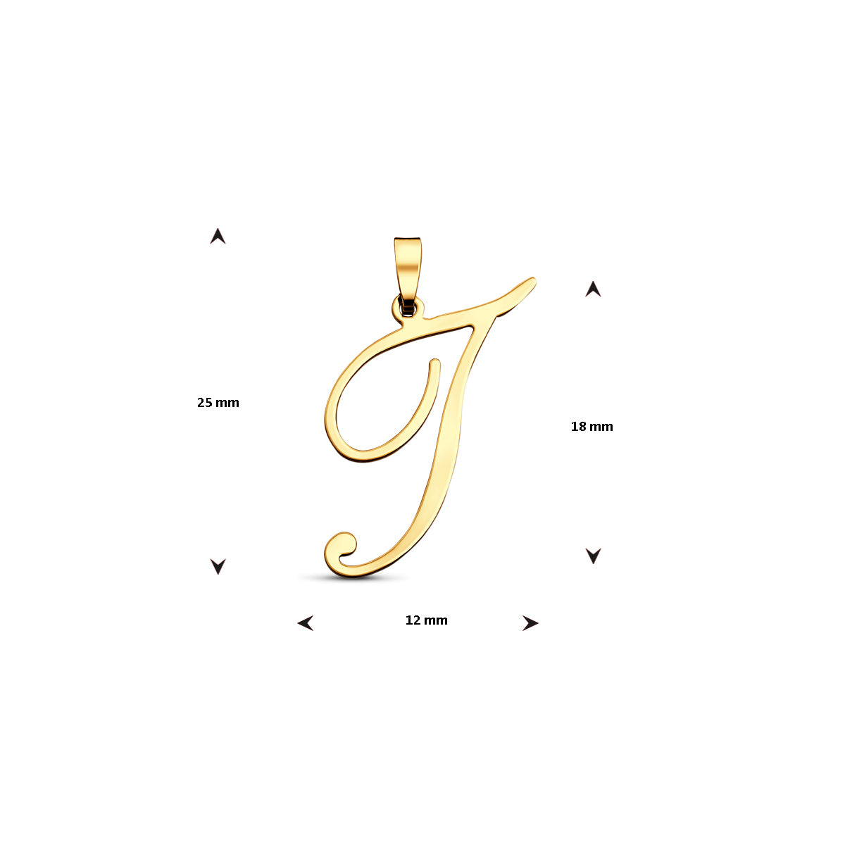 Hanger sierletter I 18 mm 14K geelgoud #Letter_I