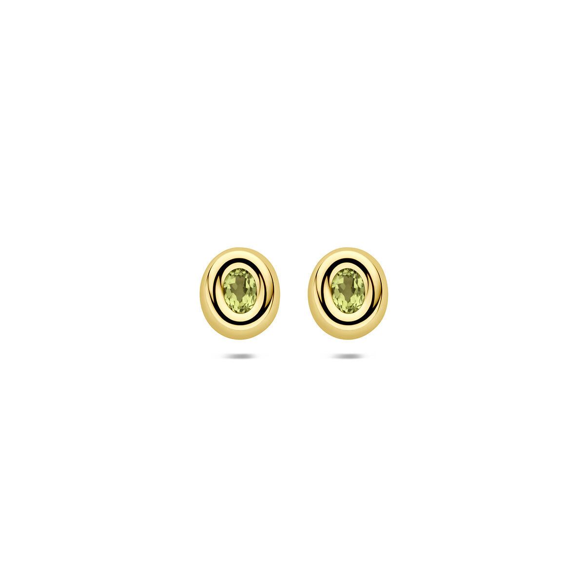 Oorknoppen peridot 9K geelgoud 6,5 mm