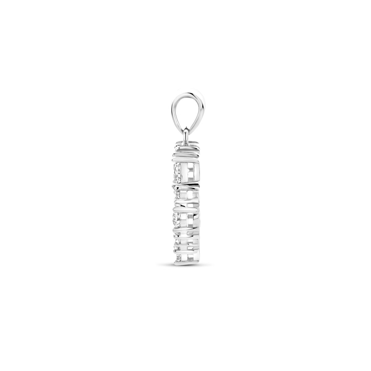 Zilveren gerhodineerde hanger zirkonia 21 mm - 1340854 - PansiteNederland.nl