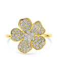 14K Geelgouden Ring Bloem Diamant 0.75Ct H Si 4033521