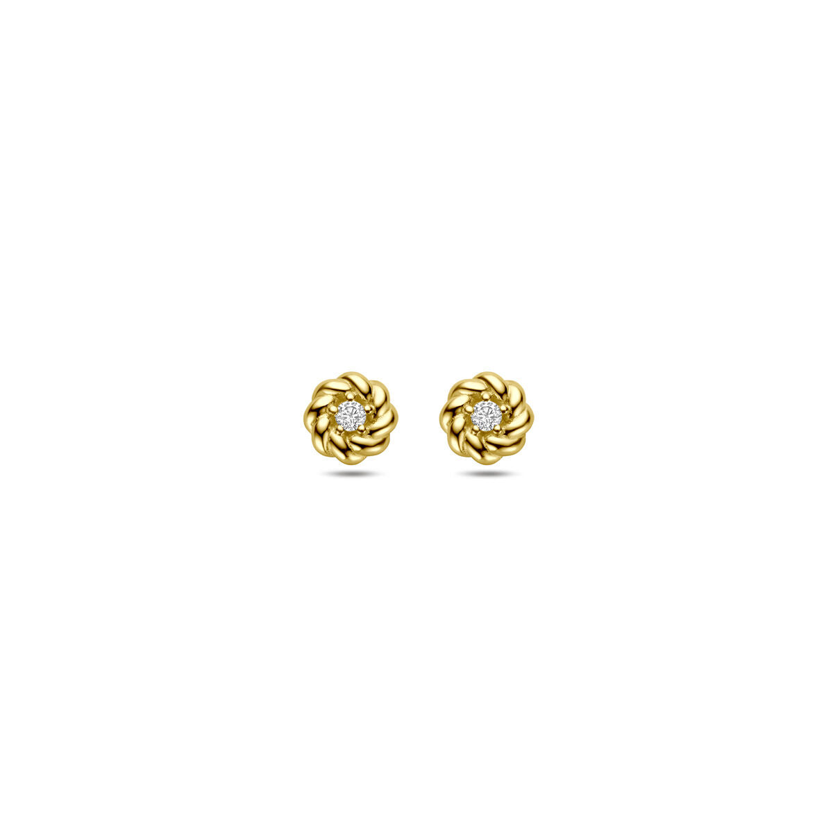14K geelgouden oorknoppen zirkonia 5 mm - 4034647