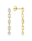 14K geelgouden oorhangers lab grown diamant 2.00ct 2x 1.00ct h si 30 mm - 4033555