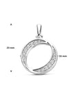 Zilveren gerhodineerde hanger zirkonia 23 mm - 1341907 - PansiteNederland.nl