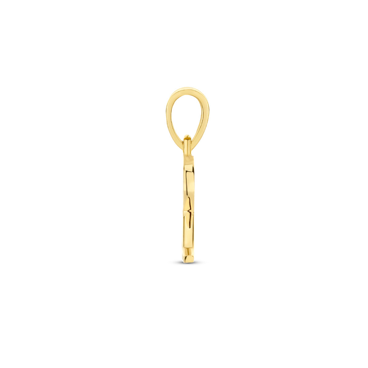 Hanger letter R zirkonia 14 mm 14K geelgoud #Letter_R