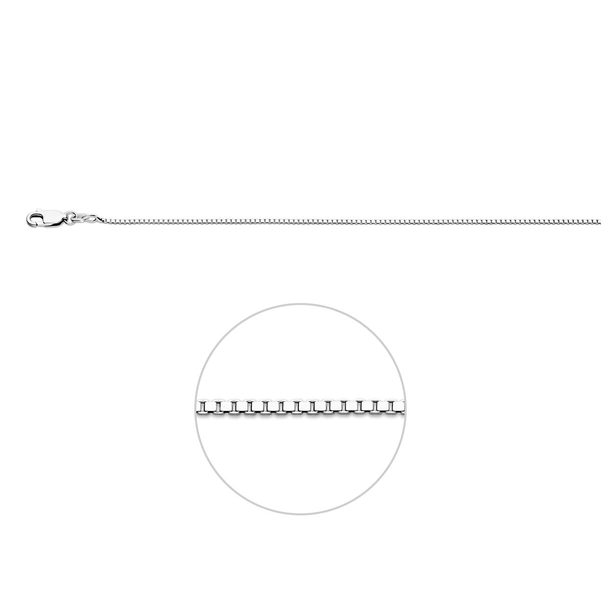 Ketting venetiaans 1,1 mm zilver gerhodineerd