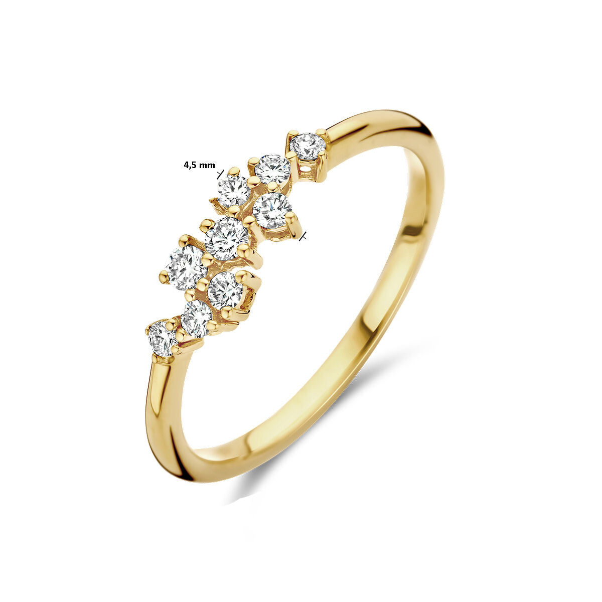 Ring diamant 0.21ct h si 14K geelgoud