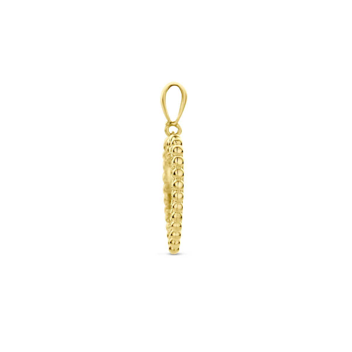 Hanger hartje zirkonia 9K geelgoud 15,5 mm