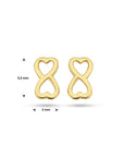 14K Geelgouden oorknoppen hart en infinity - 4027389