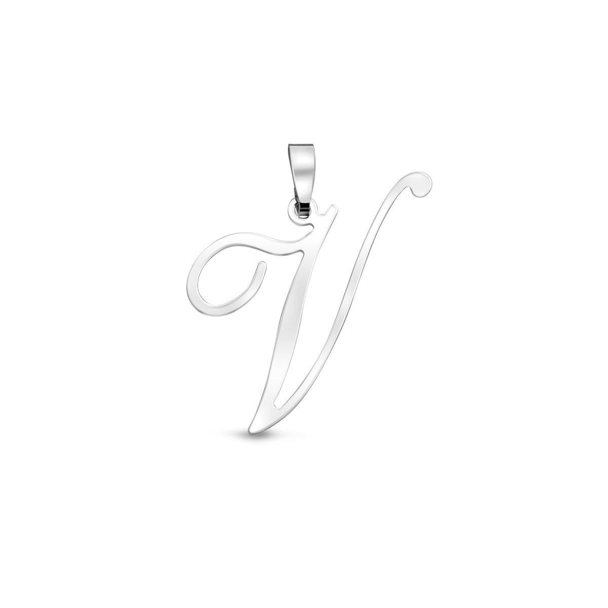 Hanger sierletter V 27 mm zilver #Letter_V