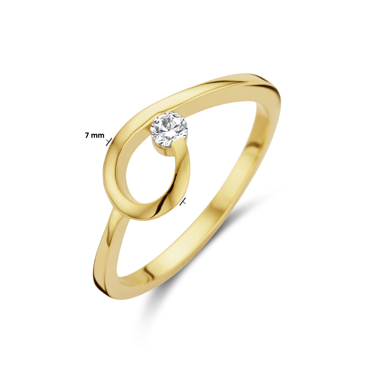 Ring zirkonia 14K geelgoud