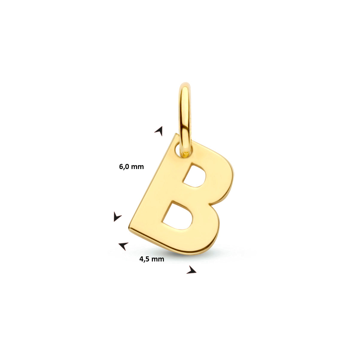 Hanger letter B 9K geelgoud #Letter_B