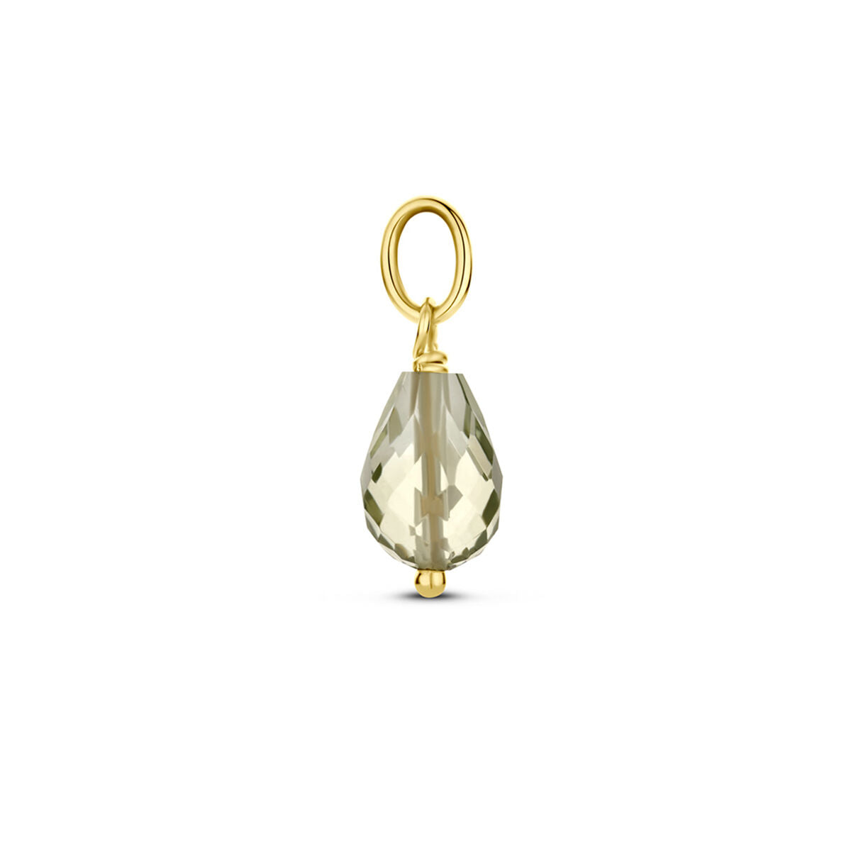 14K geelgoud hanger groen amethist 4030983