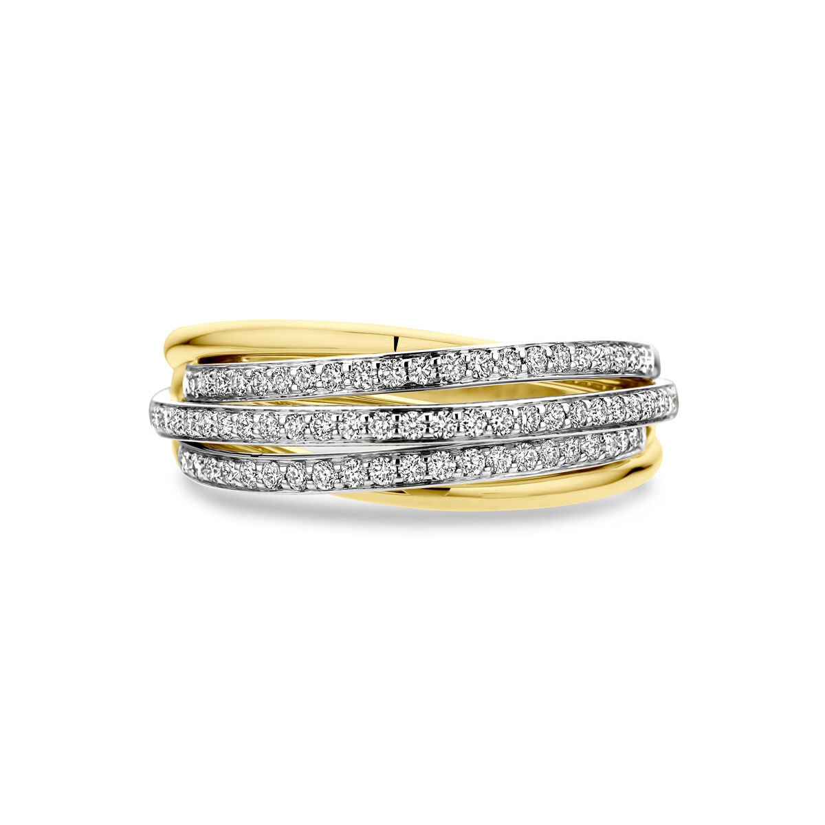 Ring diamant 0.52ct h si 14K bicolor goud geel/wit
