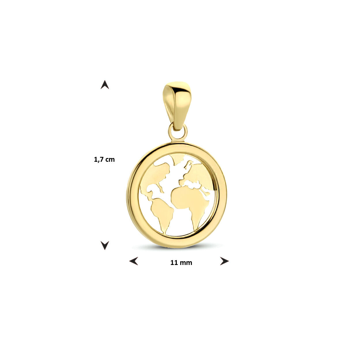 14K geelgoud hanger wereldbol 4028296 - PansiteNederland.nl