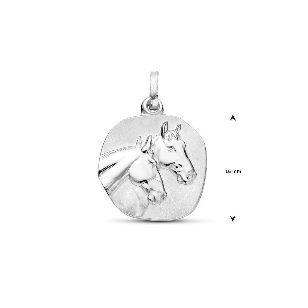 zilver gerhodineerd hanger paard poli/mat 16 mm 1340461 - PansiteNederland.nl
