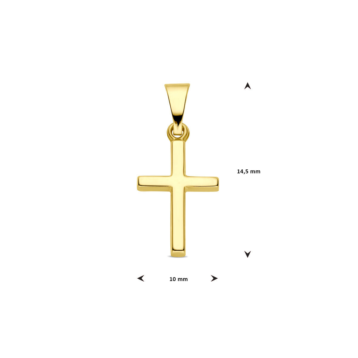9K Geelgouden 9k hanger kruis 14,5 mm - 8000293 - PansiteNederland.nl