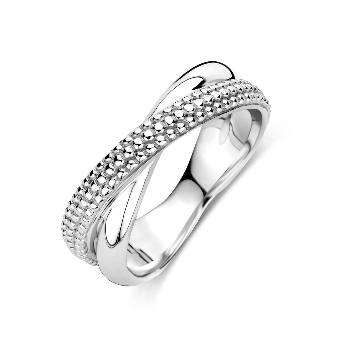 Zilveren gerhodineerde ring voor dames 1341933