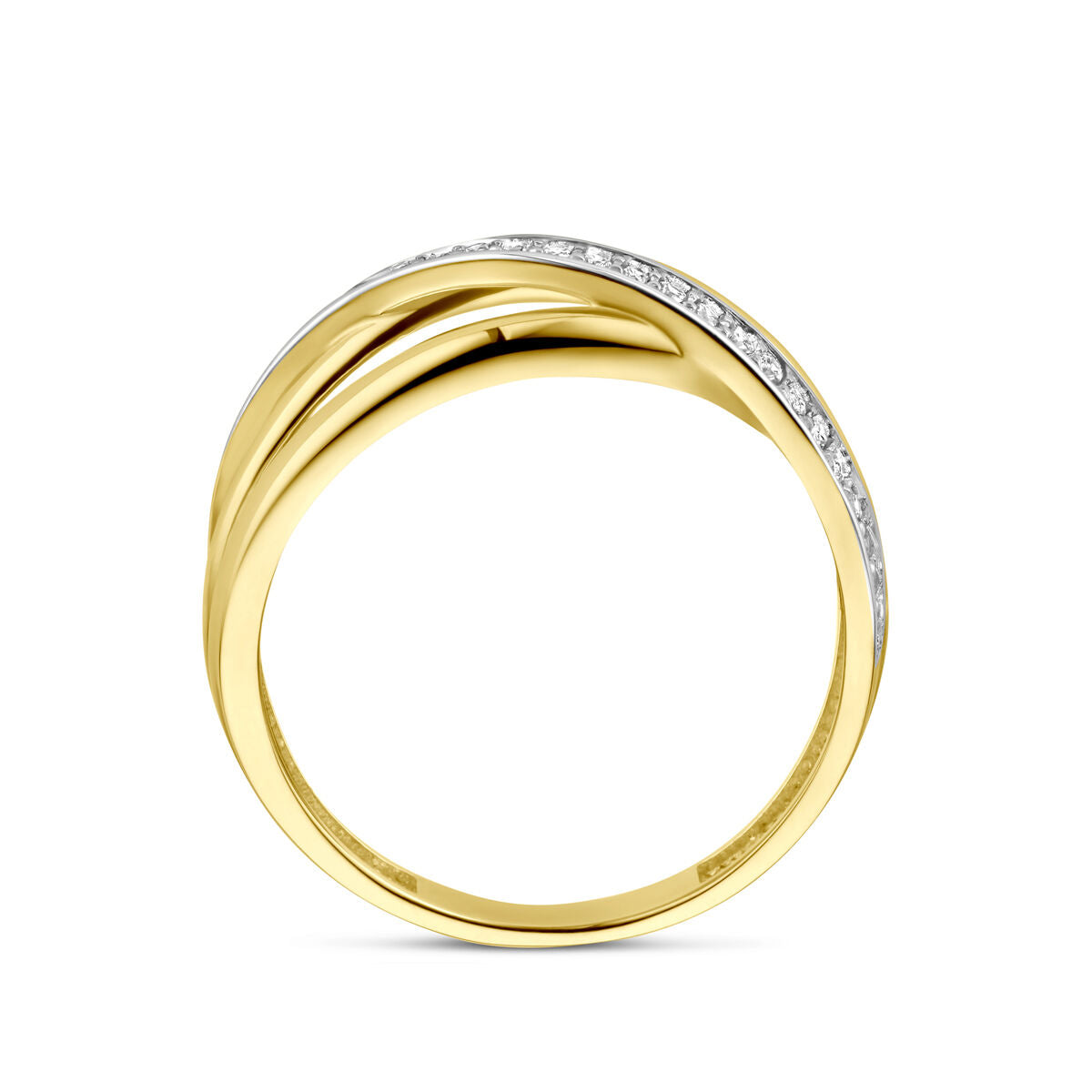 Ring zirkonia 14K geelgoud