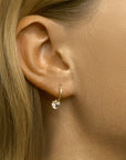 14K Bicolor gouden oorringen rondje gediamanteerd - 4023269